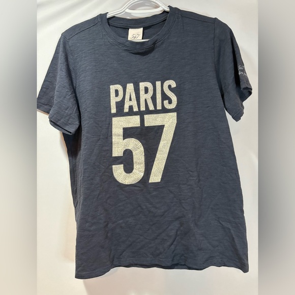 Cinq à Sept Navy Paris Embellished Tee - Picture 3 of 4